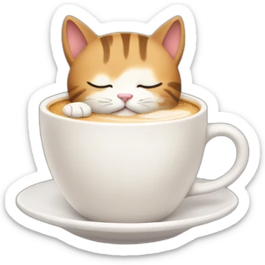 sleepy cat with cappuccino sticker