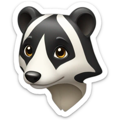 female badger bowdtie head sticker