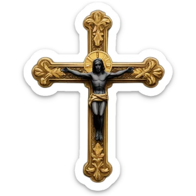 croix de jesus sur fond noir sticker