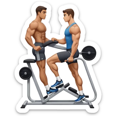 side-view of guy using calf-raise machine sticker