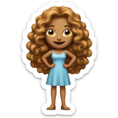 Tan woman with long curly hair relator with for sale sign  sticker