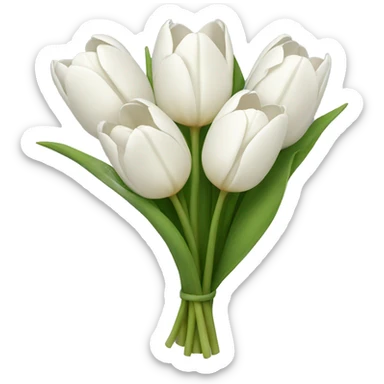 white tulip bouquet  sticker