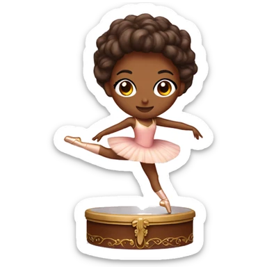  brown skin ballerina in a music box sticker
