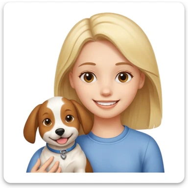girl and her pet dog sticker