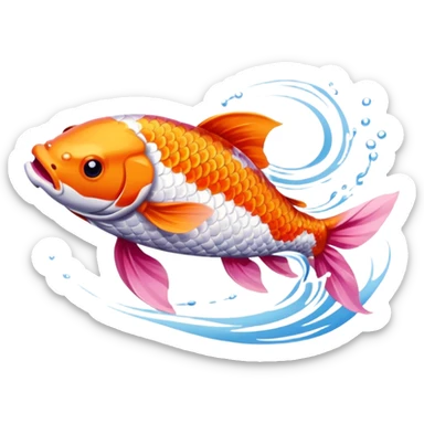 peixe koi rosa sticker