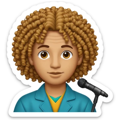 Emoji with Moroccan / Amazingh guy with curly hair, loooking like music artist Central Cee sticker