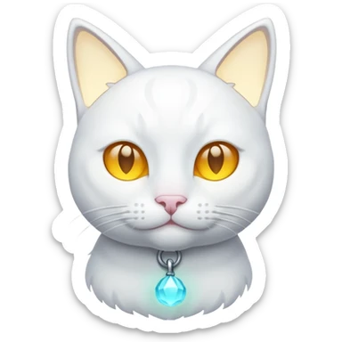 white cat luminous sticker