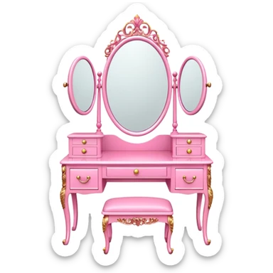 pink DRESSING TABLE sticker