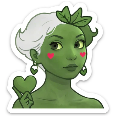 Girl with heart sticker