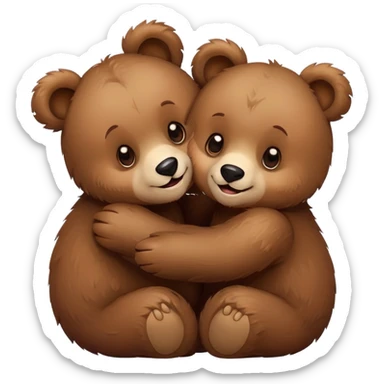 Two cute bears in love hugging  sticker