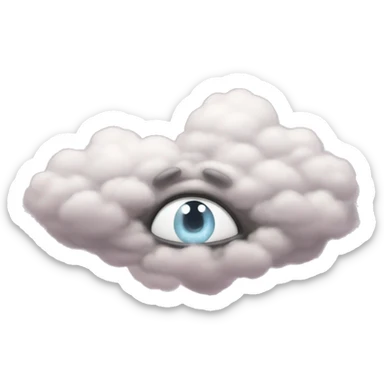 Heart eyes emoji but with clouds for the eyes instead sticker