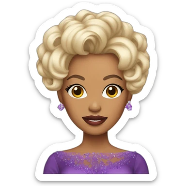 rupaul in a beautiful dress without glasses sticker