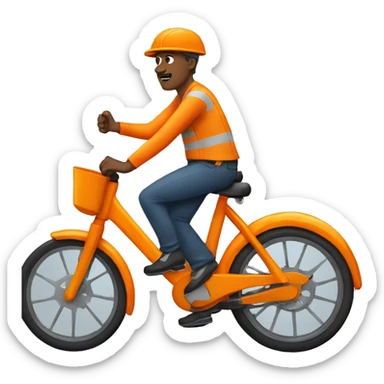 orange bycicle driver sticker