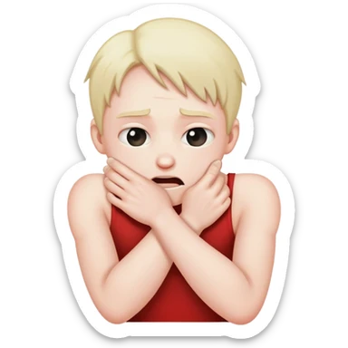 Person strangling themselves sticker