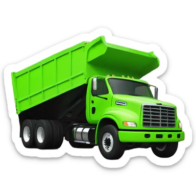 Medium duty dump trailer neon green sticker