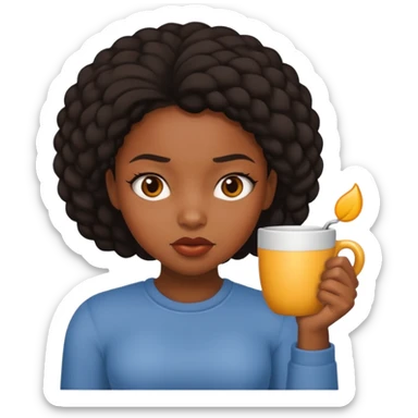 Black girl sassy mugging  sticker