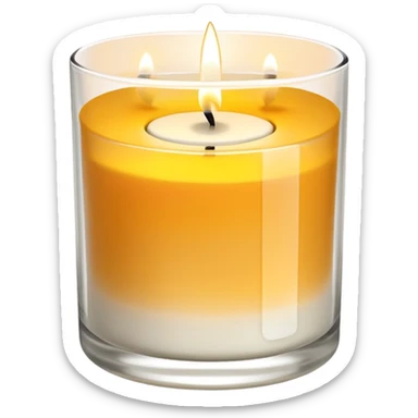 Scented candle, in translucent holder  minimalist style, high detail, still life, 4k sticker