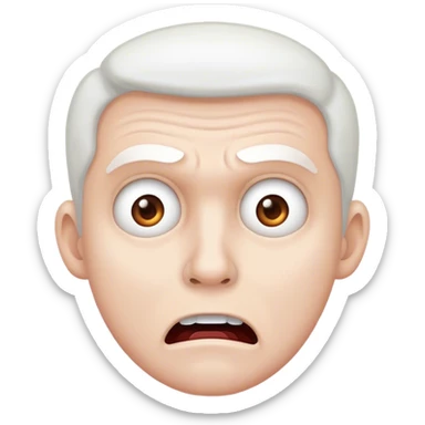 scared man white sticker