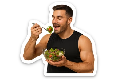 UOMO FITNESS CHE MANGIA INSALATA sticker