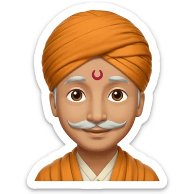 Yogi ji, wise look, turban, gentle smile sticker