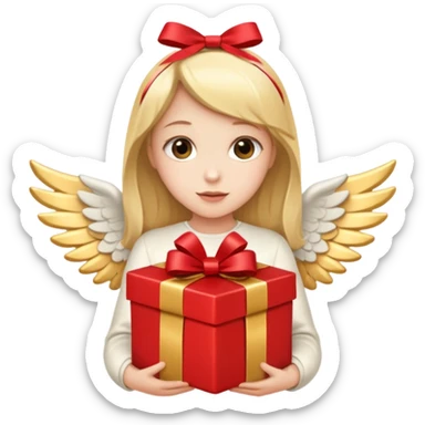 angel with present sticker
