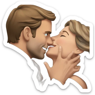 Macron qui fait un bisou à Brigitte sticker
