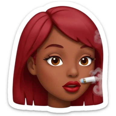 lips blowing smoke sticker
