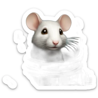 astronaut old rat realistic sticker