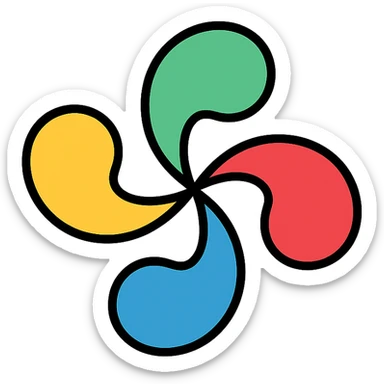 lauburu (Basque cross) icon with lineal color and black outlines sticker