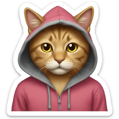A cat wearing a hoodie  sticker