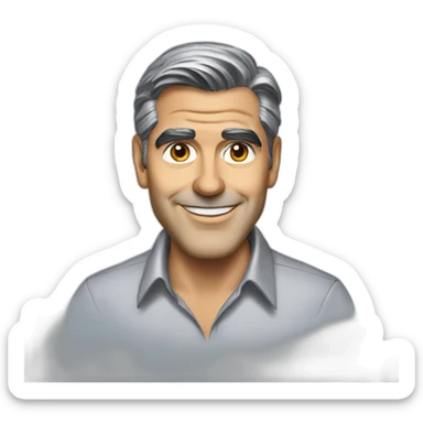 george clooney cartoon wearing shirt sticker