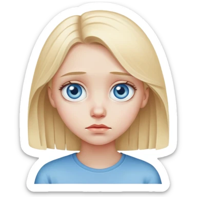 Sad cute blonde girl  sticker