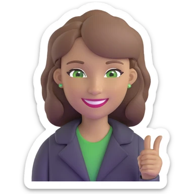 smiling teacher with light brown hair and green eyes sticker
