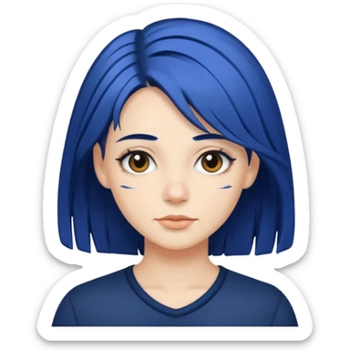 Navy blue hair with white streaks  sticker