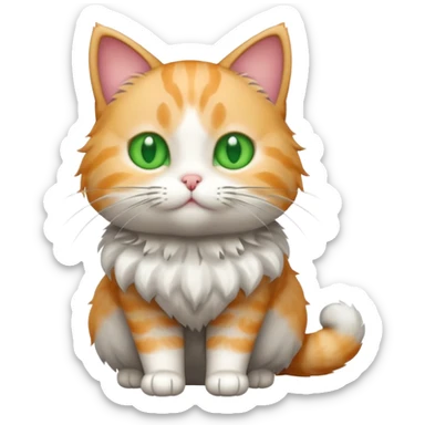 a full body of cute cat with puffer sticker