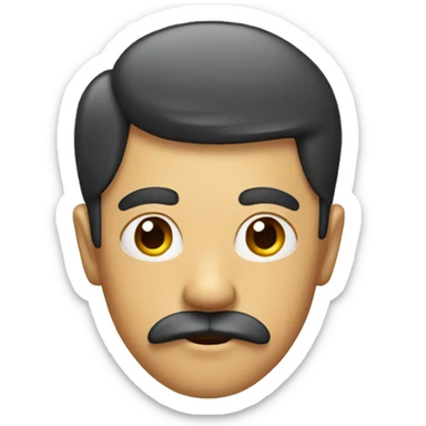 face with central mustache sticker