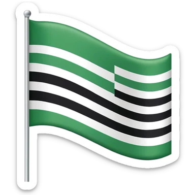 No js do a flag with green on top white in the middle and black on the bottom three sections don’t add any symbols or anything just those three colors spilt like top middle and bottom  sticker