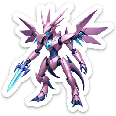  Cool Edgy Shiny Godly Ethereal Digimon-Genesect-Palkia-Dialga-Medabot-hybrid full body sticker