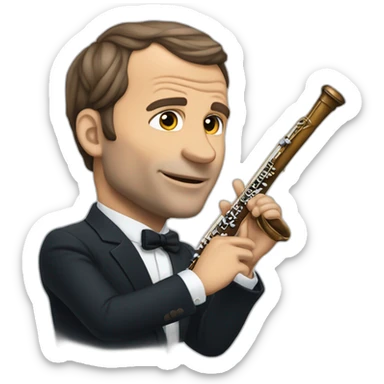 Macron qui joue de la flûte sticker