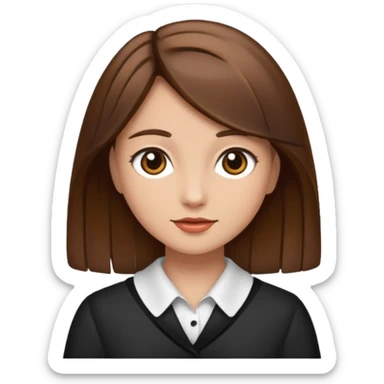 fancy brown haired girl sticker