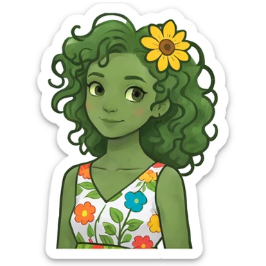 Cuban girl with curly hair sticker