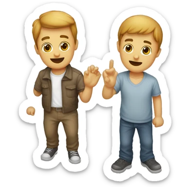 dos personas dandose las manos sticker