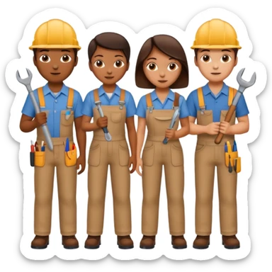 People Holding Tools sticker