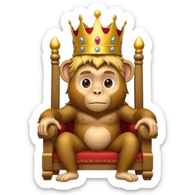 King that is a monkey on throne sticker