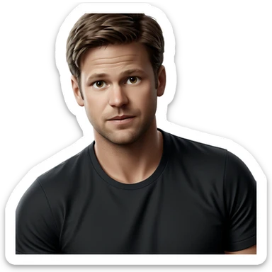 brown haired boy portrait sticker
