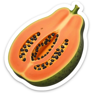 I wanted to create a emoji of papaya fruit where its cut in half and its showing its seeds sticker