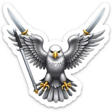 Silver eagle with crossed sabers sticker
