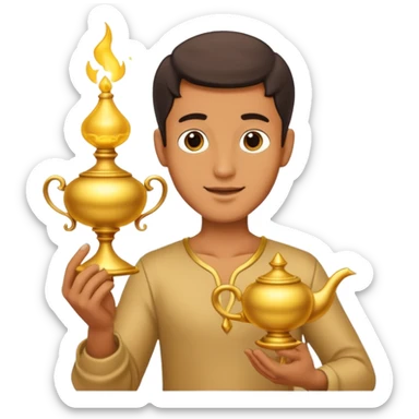 Lampe avec un génie  sticker