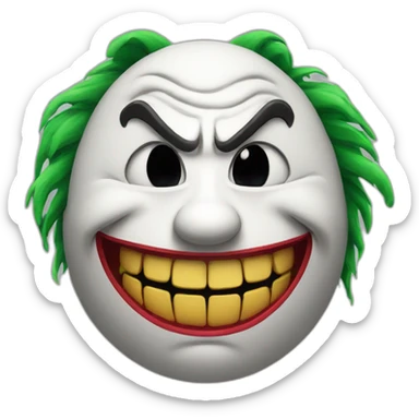 Disgusting joker head sticker