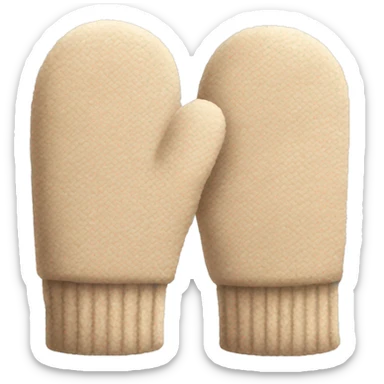Beige mittens sticker